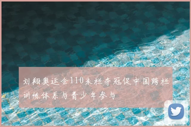 刘翔奥运会110米栏夺冠促中国跨栏训练体系与青少年参与